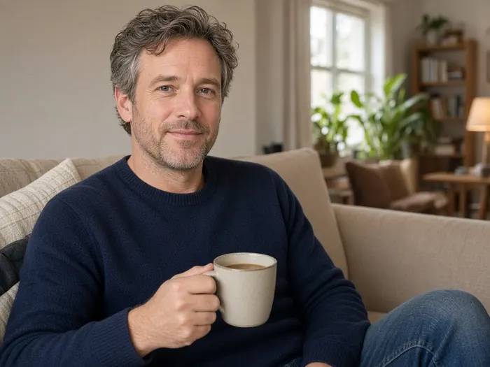 Relaxed homeowner at home